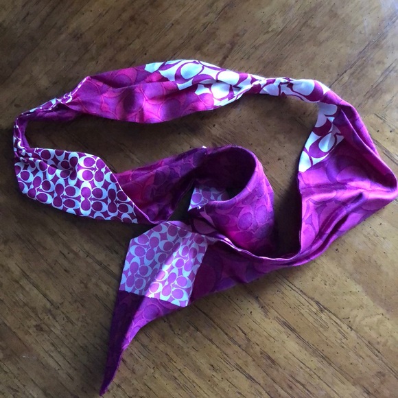Coach purse scarf, hair scarf, neck scarf